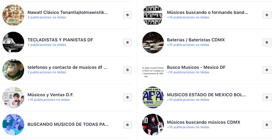 grupo de músicos en facebook